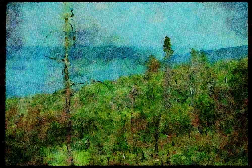 Quebec Rustic 262063 A River Through Brush, Charlevoix A4 Limited Edition Watercolour Print