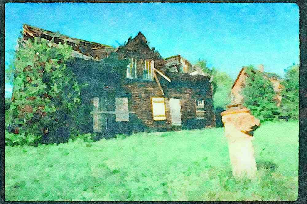 Quebec Rustic 262068 Ghost Town, Charlevoix A4 Limited Edition Watercolour Print