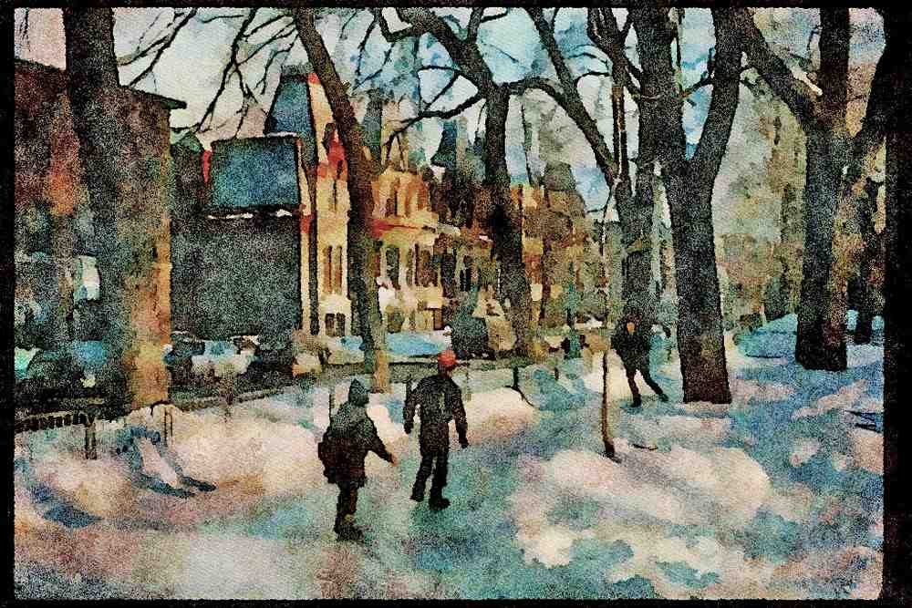 Quebec Rustic 262082 Parc Carre St Louis, Montreal A4 Limited Edition Watercolour Print