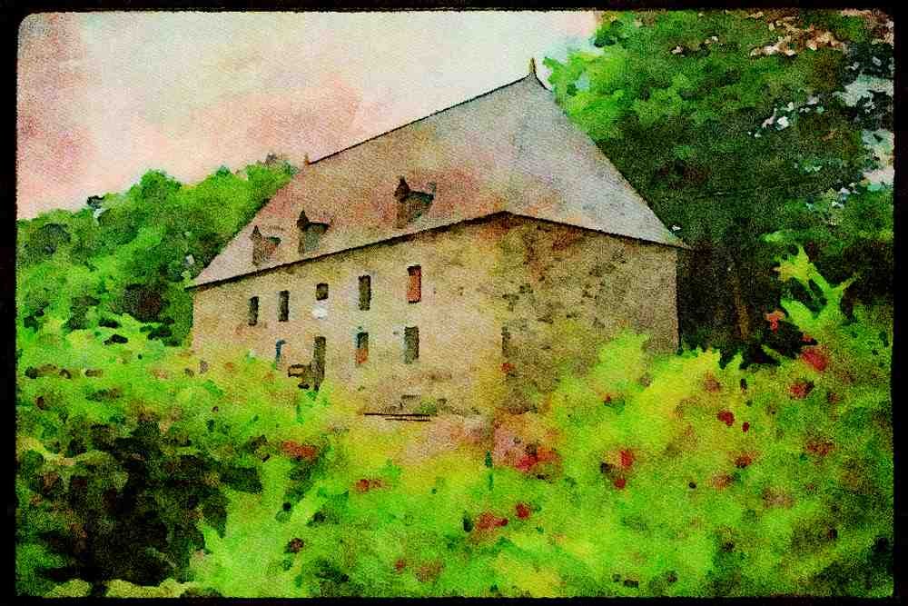 Quebec Rustic 262089 Maison De Monseigneur De Laval A4 Limited Edition Watercolour Print