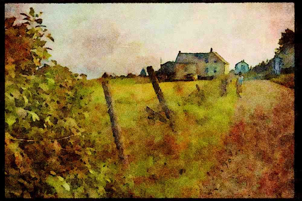 Quebec Rustic 262091 Morning Walk, L'Ile Verte A4 Limited Edition Watercolour Print