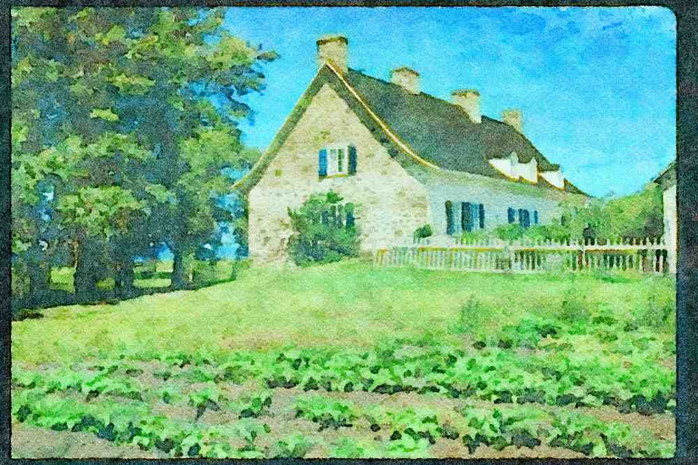 Quebec Rustic 262098 Maison L'Anglais, Kamouraska A4 Limited Edition Watercolour Print