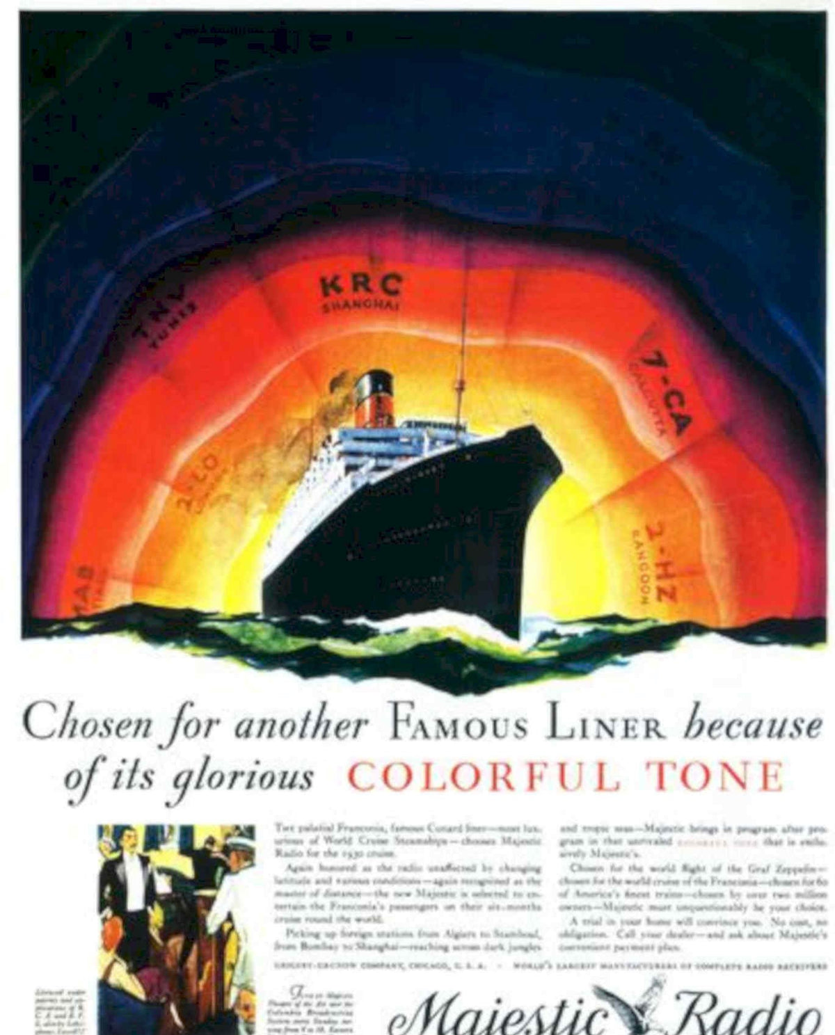 Queen Mary Radio Vintage Retro Advert Poster A4 Photo Print