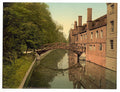 Queens College Bridge Cambridge Vintage A4 Photo Print