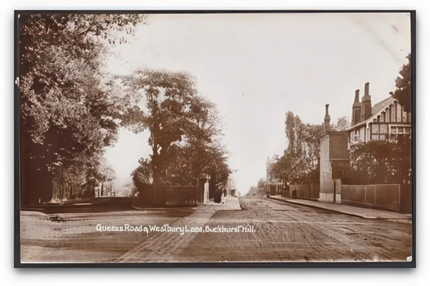 Queens Road Westbury Lane Buckhurst Hill Vintage A4 Photo Print