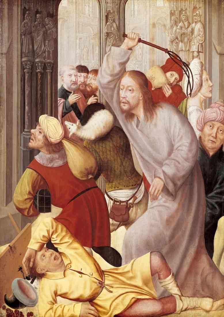Quentin Matsys jesus chasing the merchants from the temple A4 Photo Print