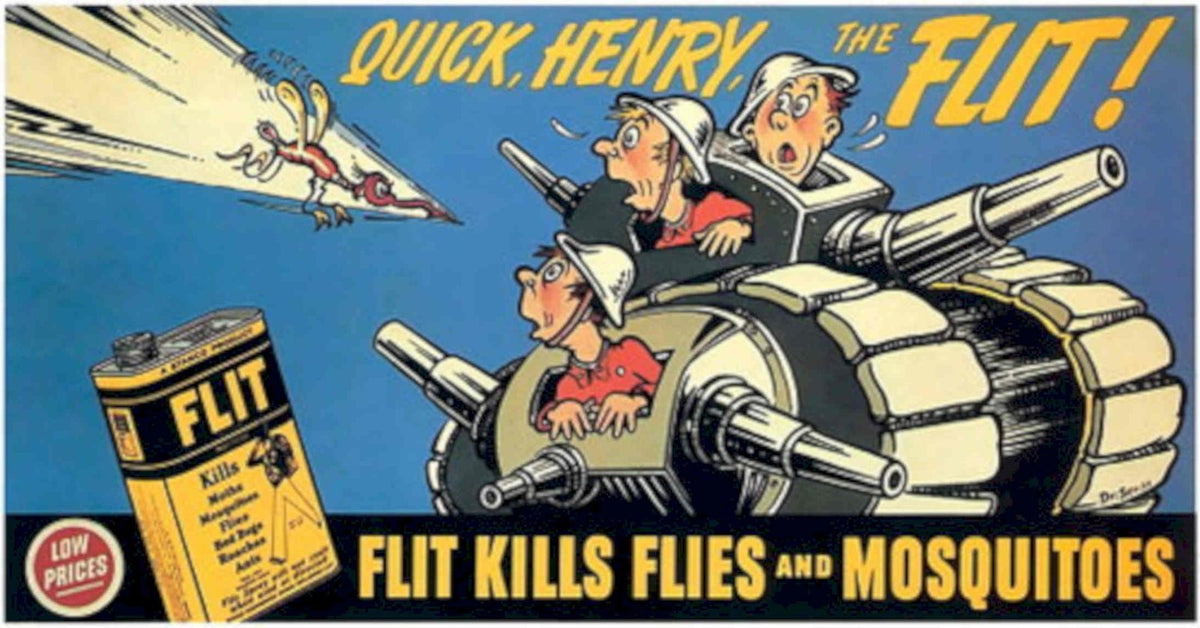 Quick Henry Flit 1940s Vintage Retro Advert Poster