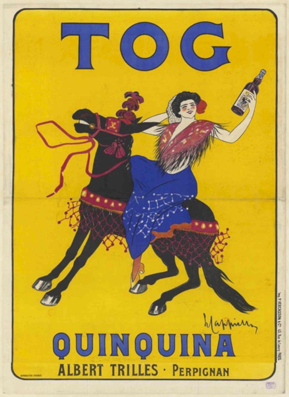 Quinquina Riders Tog Vintage Retro Advert Poster