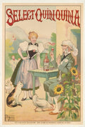 Quinquina Wine Sunflowers Vintage Retro Advert Poster