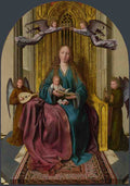 Quinten Massys The Virgin and Child Enthroned, with Four Angels A4 Photo Print