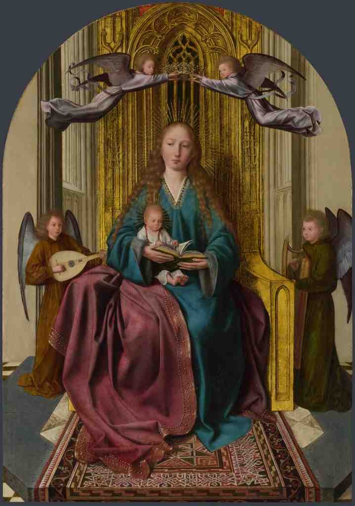 Quinten Massys The Virgin and Child Enthroned, with Four Angels A4 Photo Print
