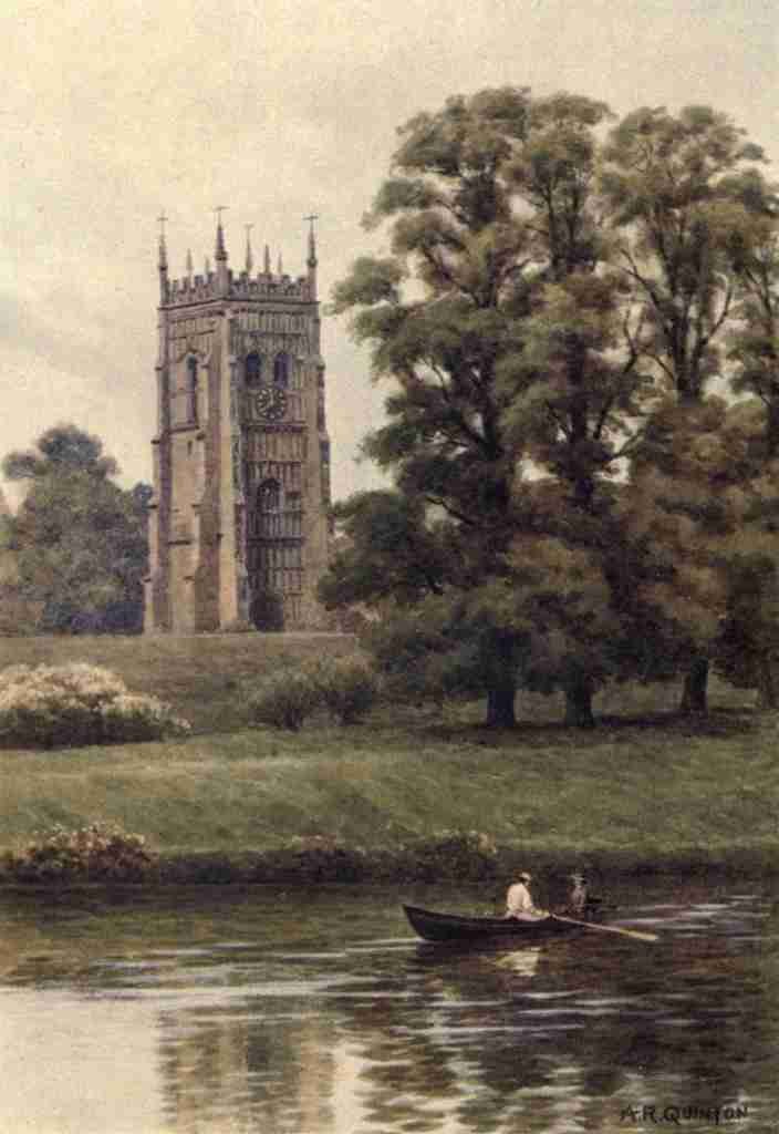 Quinton Alfred 1853 1934 American Shrines in England 1908 The Bell Tower in Evesham A4 Photo Print