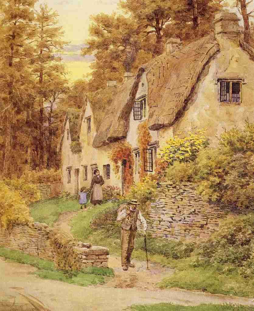 Quinton Alfred 1853 1934 Castle Combe Old Cottages A4 Photo Print