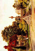 Quinton Alfred 1853 1934 The Cottages and the Village Life of Rural England 1912 Berks The Cross East Hagbourne Vintage A4 Photo Print