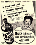 Quix Liquid Washer 1940s Vintage Retro Advert Poster