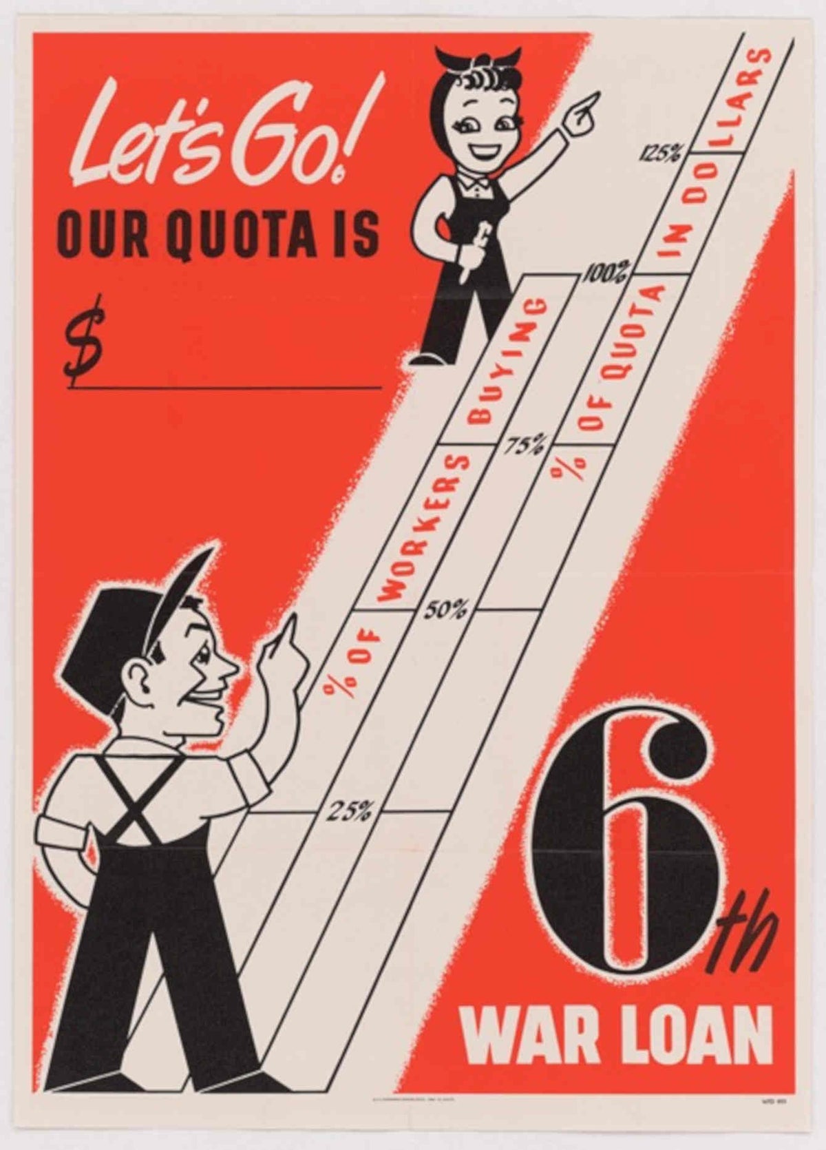 Quota Poster Graph American World War II Advert Poster
