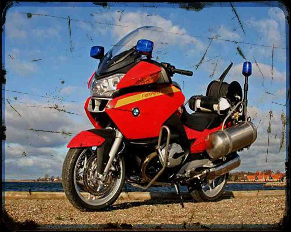 R 1200 Rt Fire A4 Photo Print Motorbike Vintage Aged