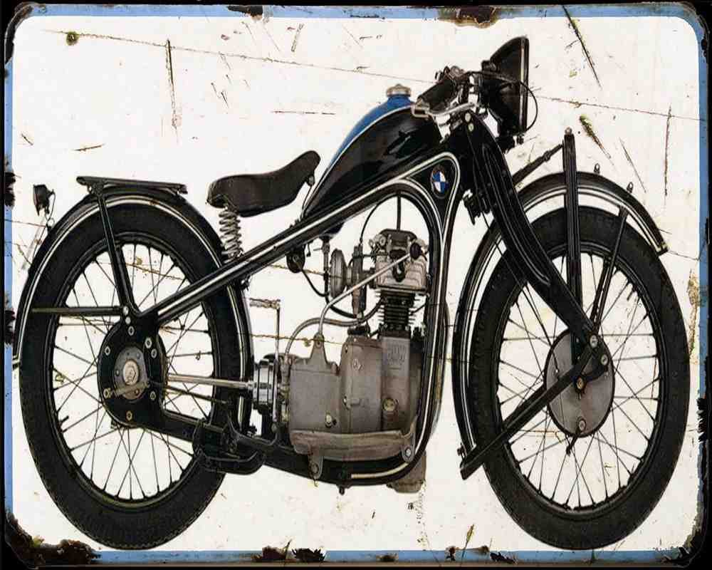 R 2 A4 Photo Print Motorbike Vintage Aged