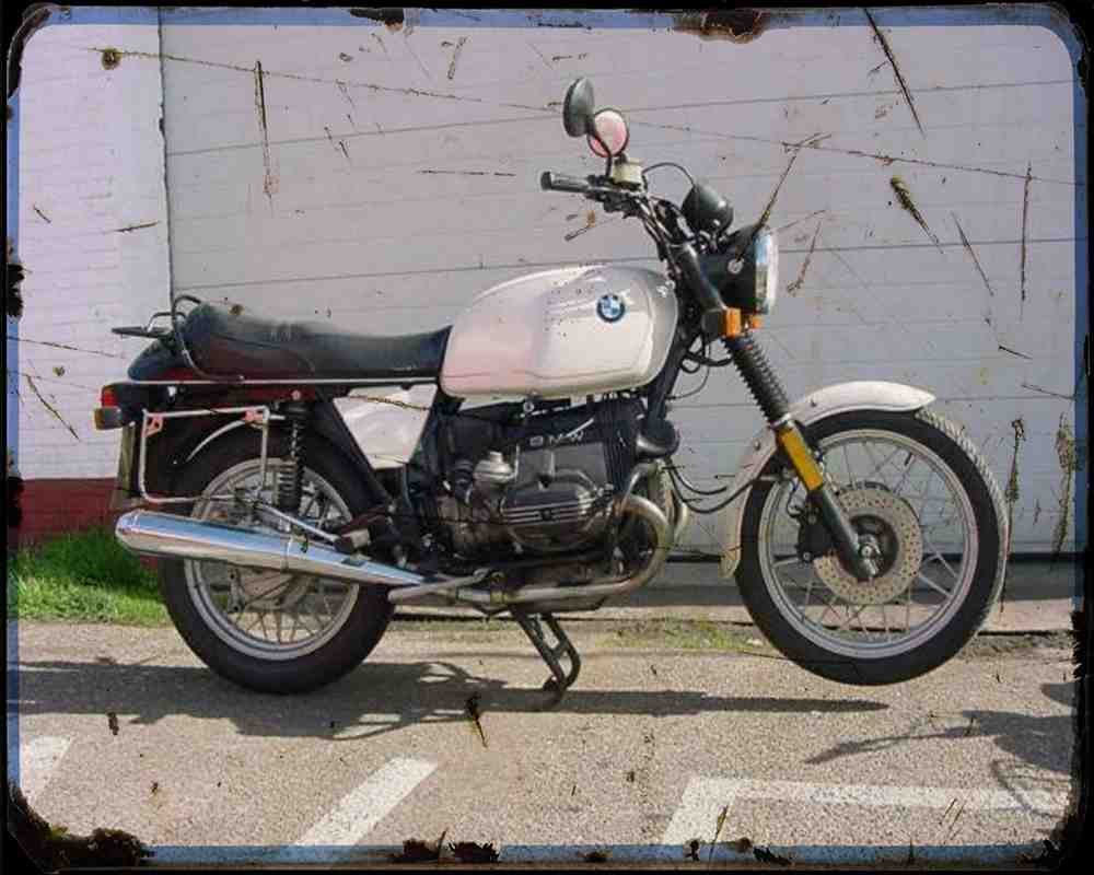 R100 80 A4 Photo Print Motorbike Vintage Aged