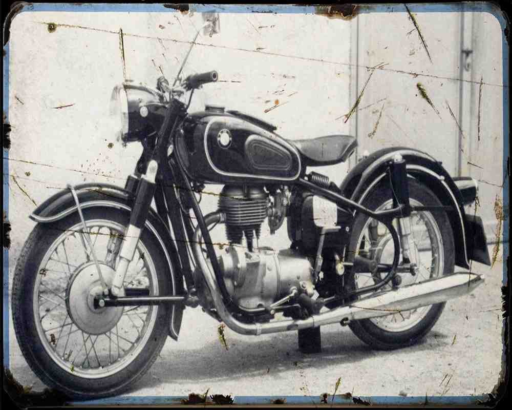 R27 A4 Photo Print Motorbike Vintage Aged