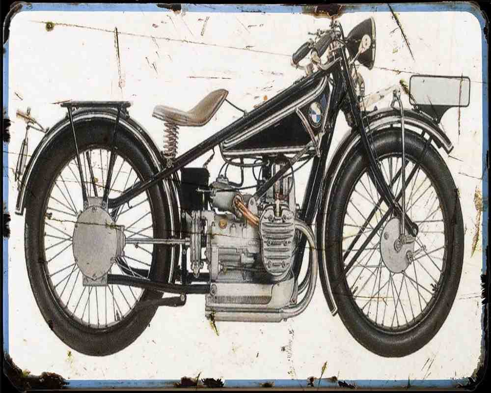 R42 A4 Photo Print Motorbike Vintage Aged