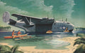 R4d Beach Canoe 1940s Vintage Retro Advert Poster