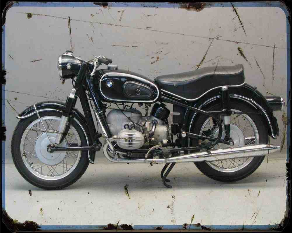 R50 58 1 A4 Photo Print Motorbike Vintage Aged