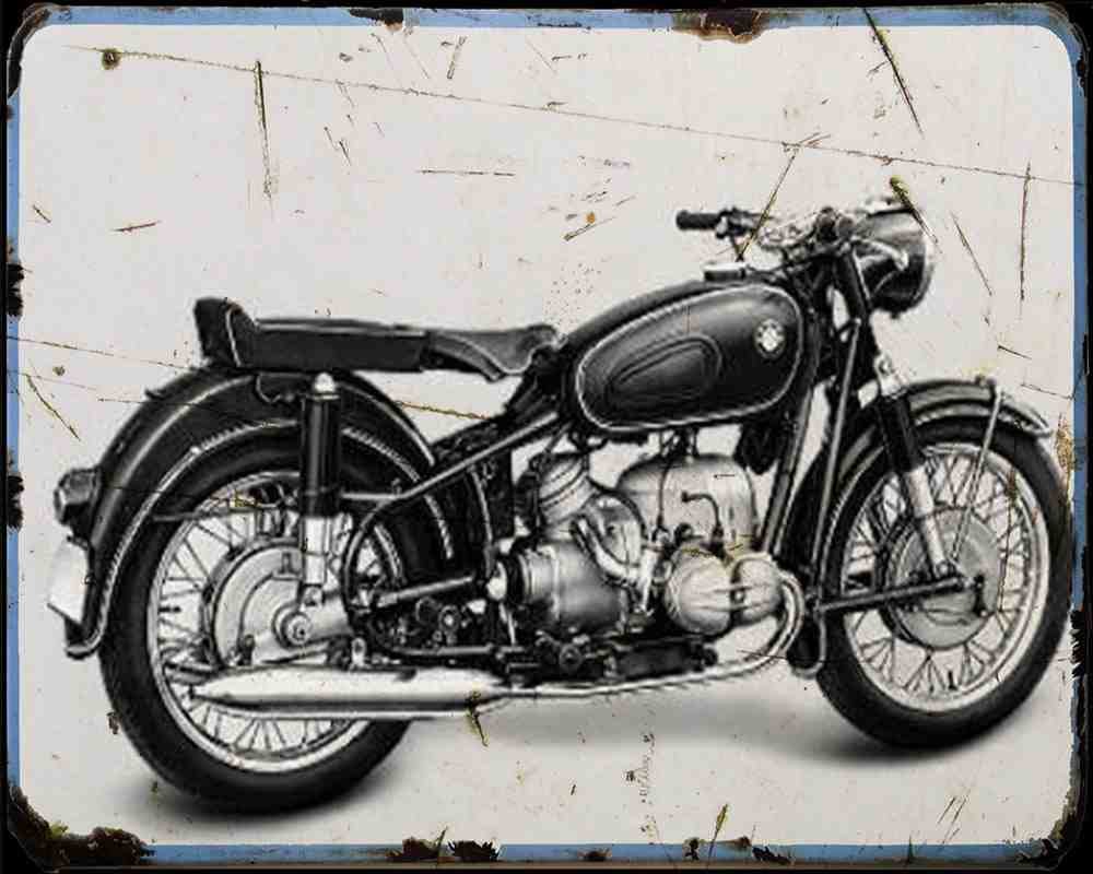 R69S 55 A4 Photo Print Motorbike Vintage Aged