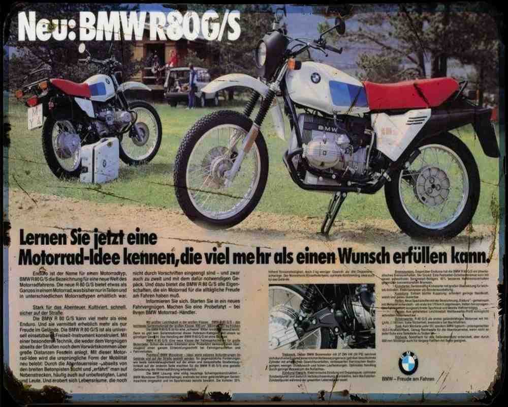 R80Gs A4 Photo Print Motorbike Vintage Aged