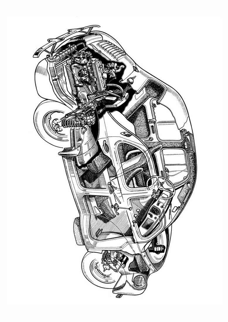 RENAULT 4 CV 2076 3 A4 Photo Print