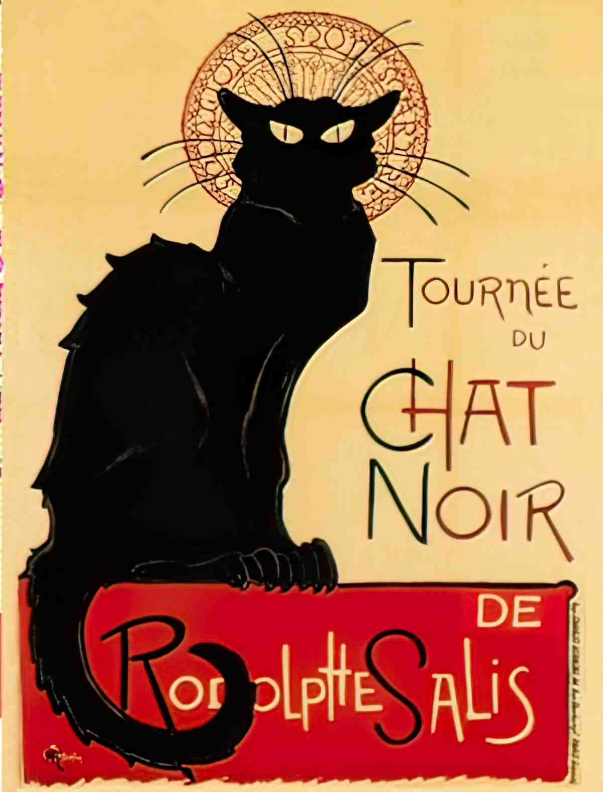 RGC021 chat noir card 1 Advert A4 Photo Print
