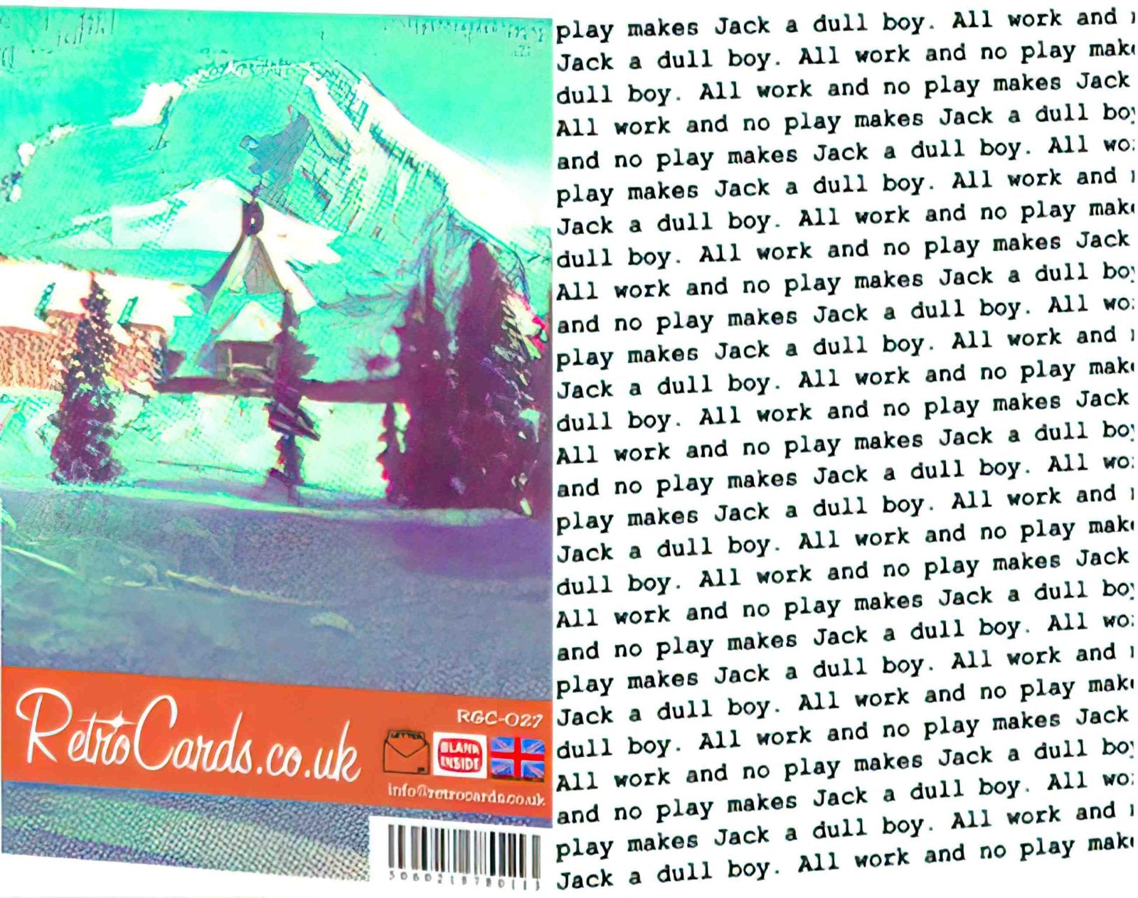 RGC027 all work no play open layers 5060218780113 Advert A4 Photo Print