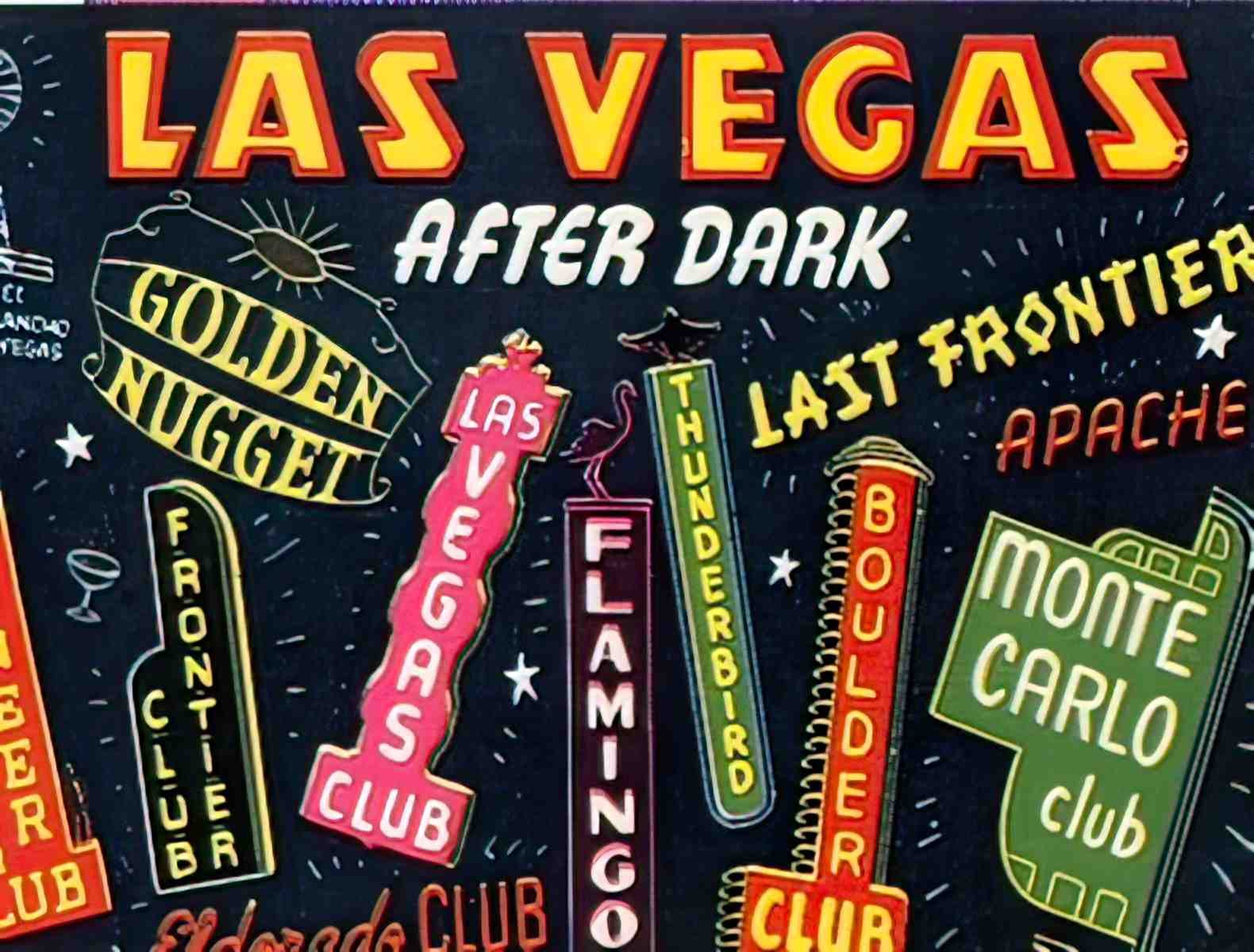 RGC043 las vegas neon signs card 1 Advert A4 Photo Print