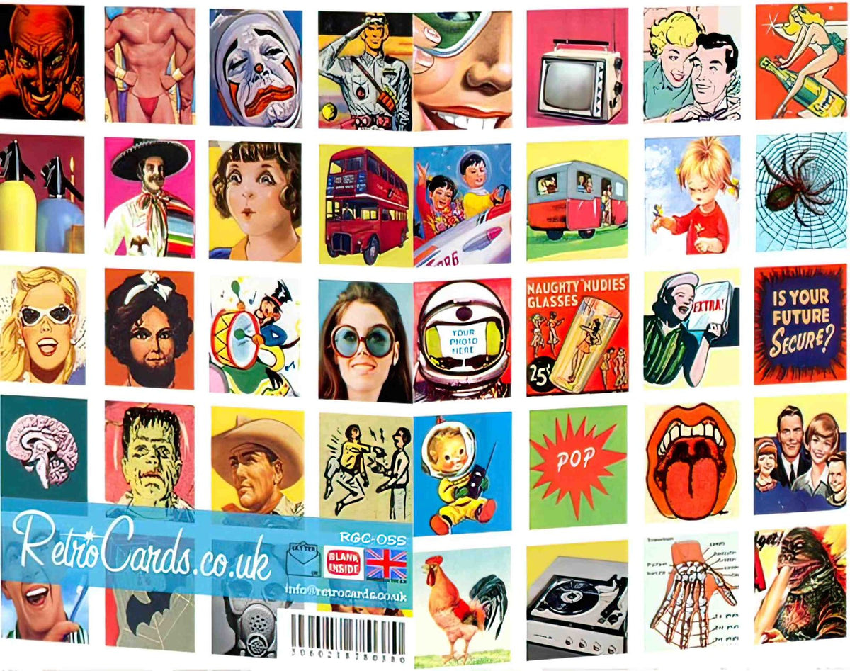 RGC055 retro squares open layers 5060218780380 Advert A4 Photo Print