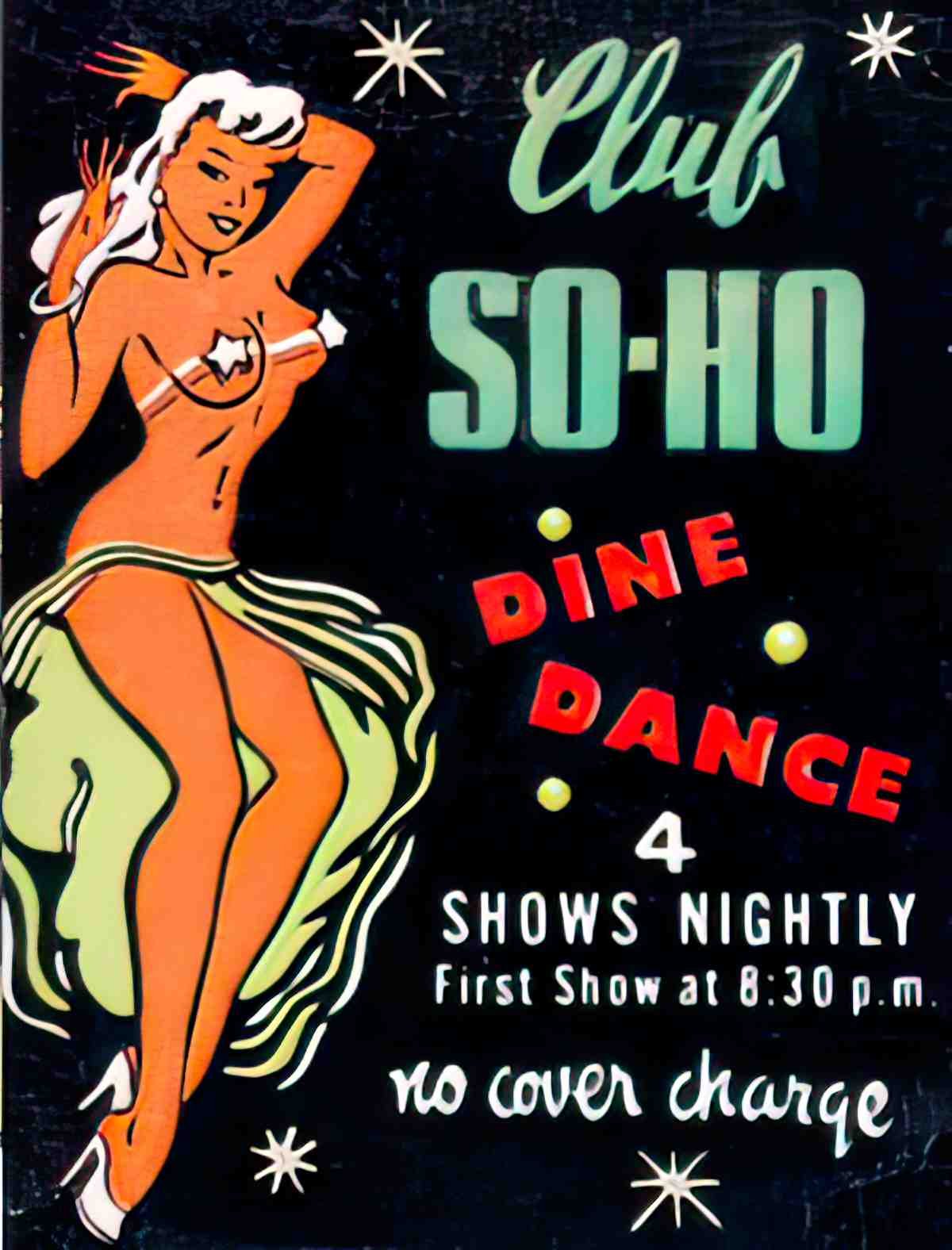 RGC056 club soho card 1 Advert A4 Photo Print