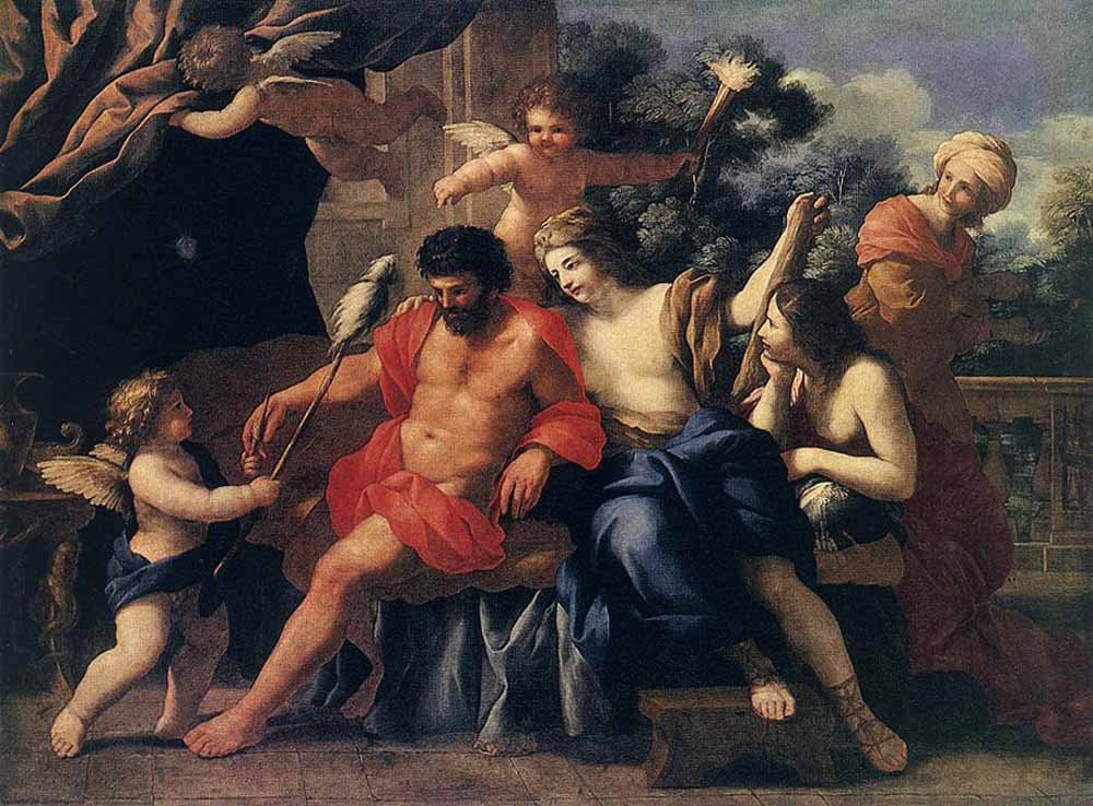 ROMANELLI Giovanni Francesco Hercules And Omphale Art A4 Photo Print