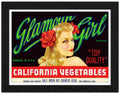 RP FRAME 00489 glamour girl california vegetables label Advert A4 Photo Print