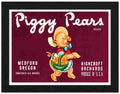 RP FRAME 00493 piggy pears oregon label Advert A4 Photo Print