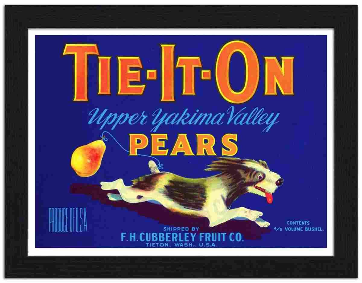 RP FRAME 00494 tie it on yakima valley pears label Advert A4 Photo Print