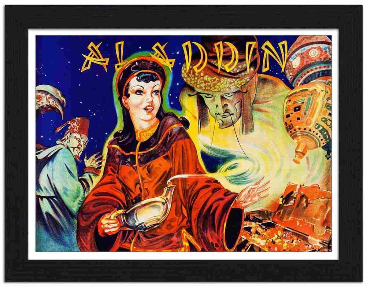 RP FRAME 00496 aladdin pantomime poster Advert A4 Photo Print