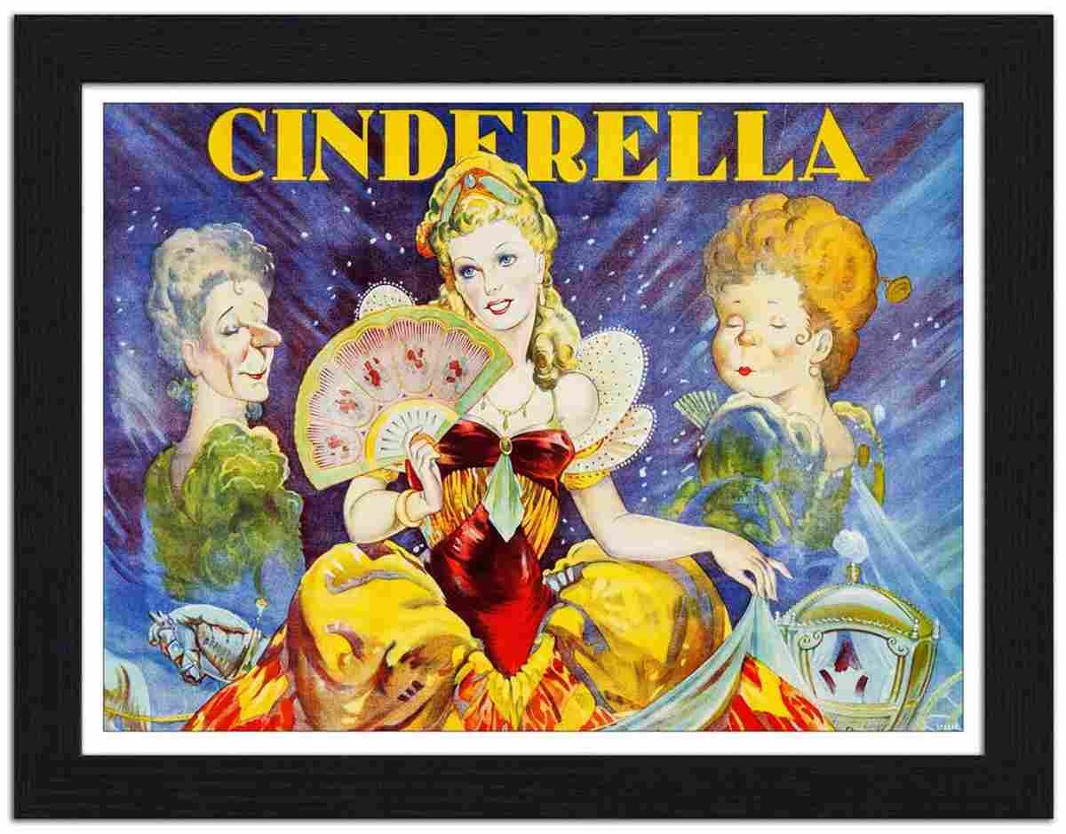 RP FRAME 00497 cinderella pantomime poster Advert A4 Photo Print