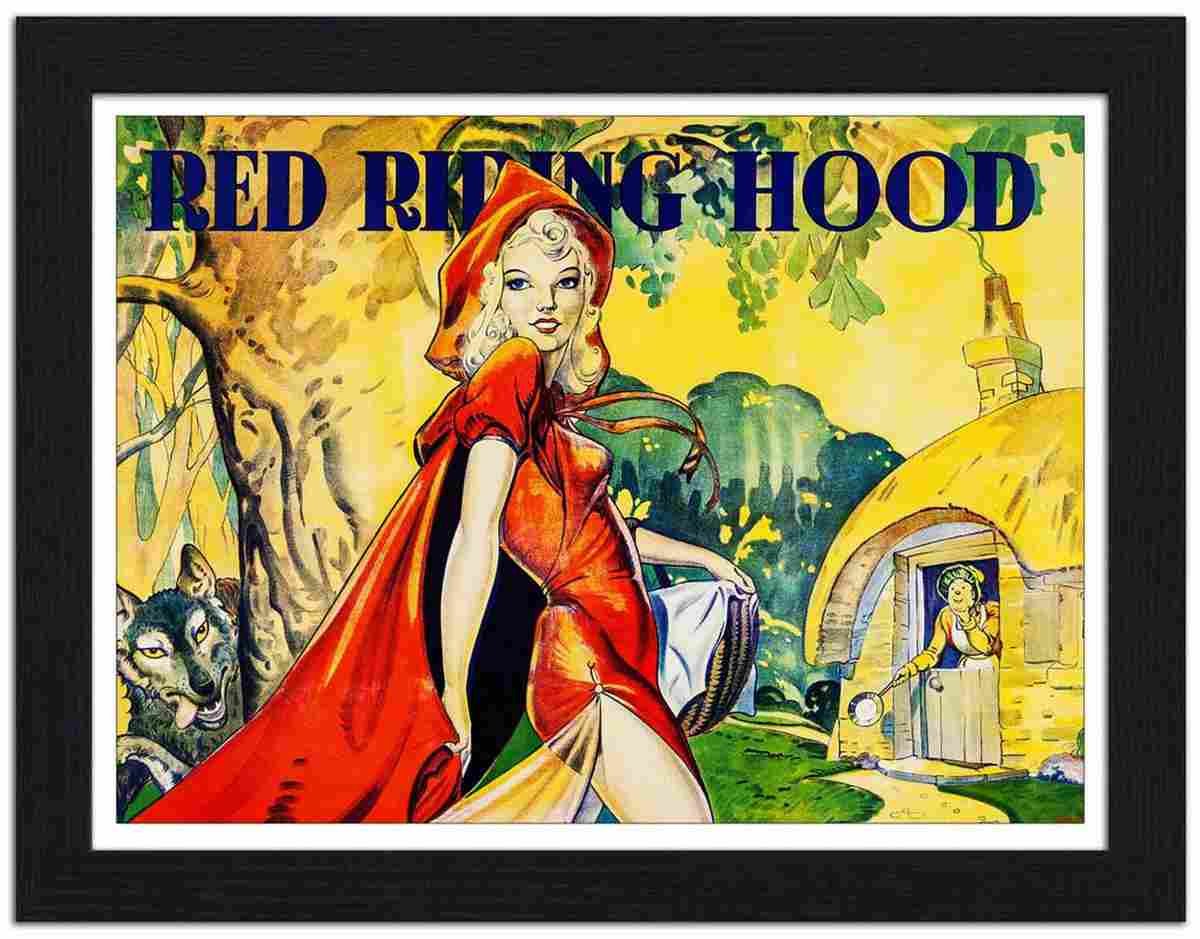 RP FRAME 00500 red riding hood pantomime poster Advert A4 Photo Print