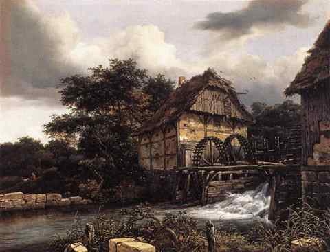 RUISDAEL Jacob Isaackszon van Two Water Mills And Open Sluice A4 Photo Print