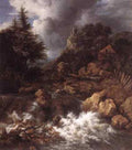 RUISDAEL Jacob Isaackszon van Waterfall In A Mountainous Northern Landscape A4 Photo Print