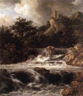 RUISDAEL Jacob Isaackszon van Waterfall With Castle Built On The Rock A4 Photo Print