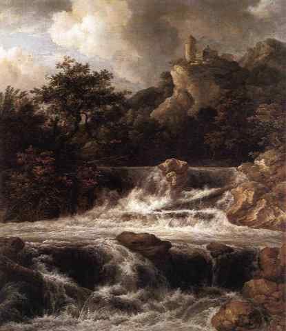 RUISDAEL Jacob Isaackszon van Waterfall With Castle Built On The Rock A4 Photo Print