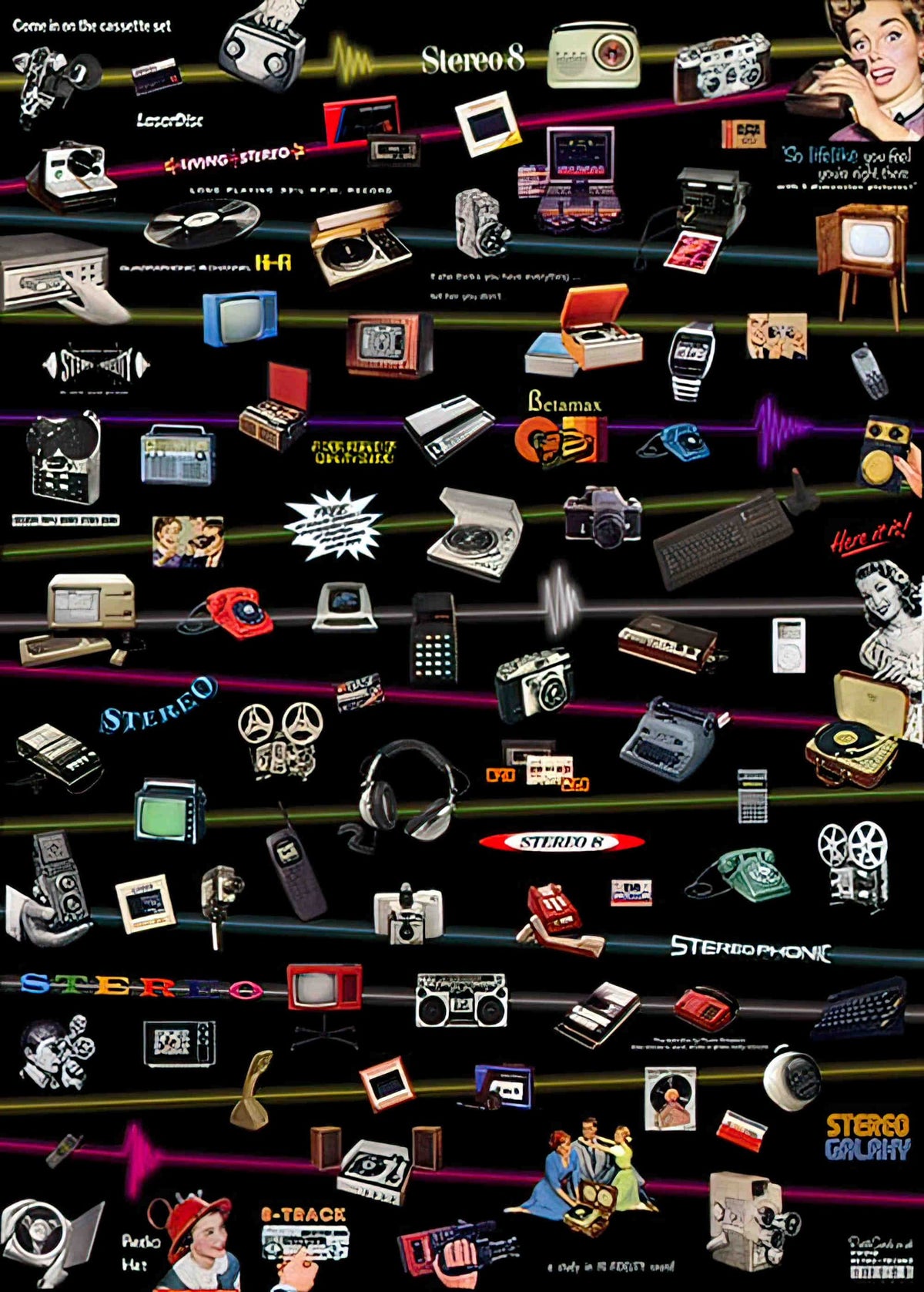 RW012 retro tecno 3 Advert A4 Photo Print