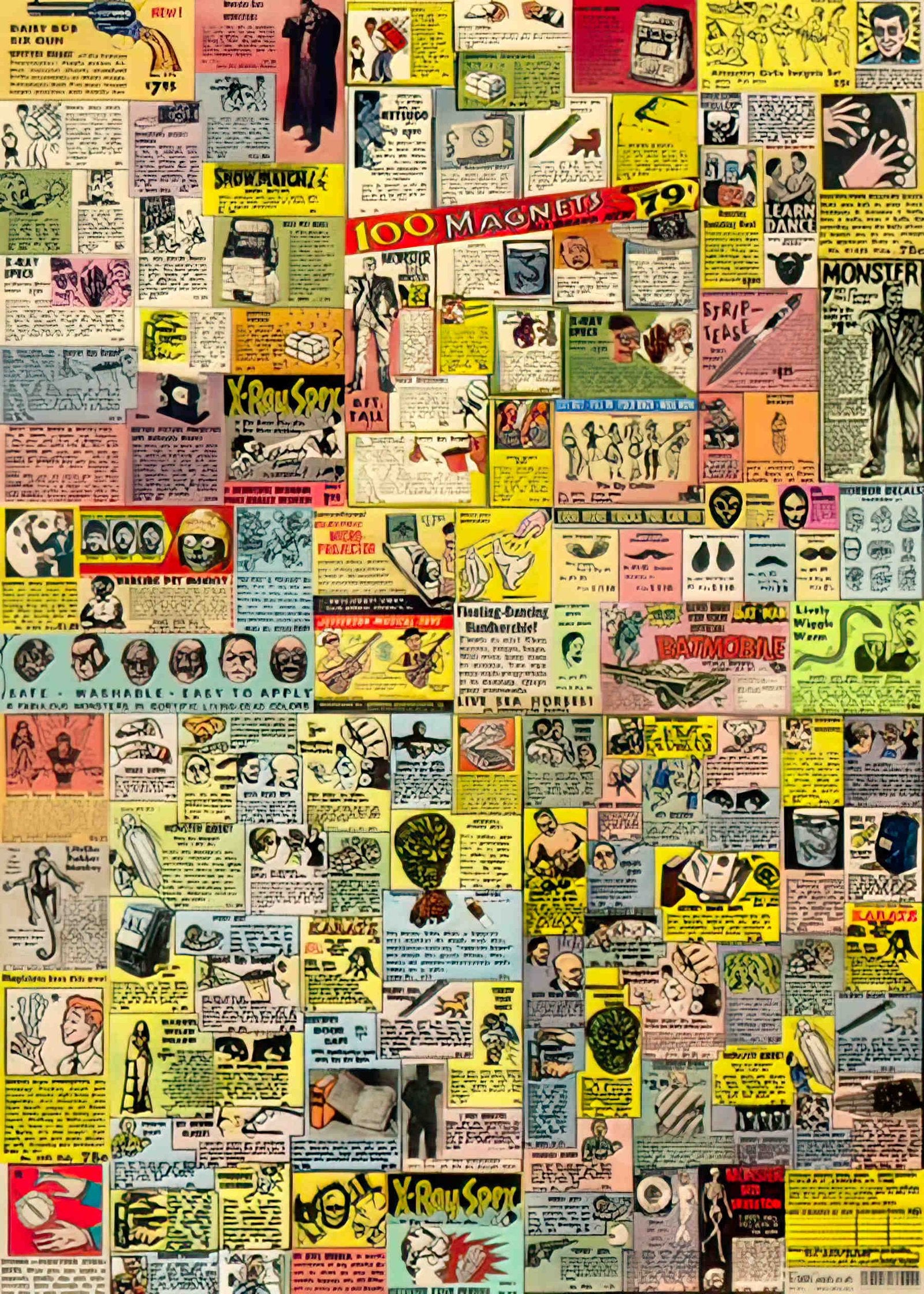 RW019 comic book novelty adverts gift wrap template 1 Advert A4 Photo Print