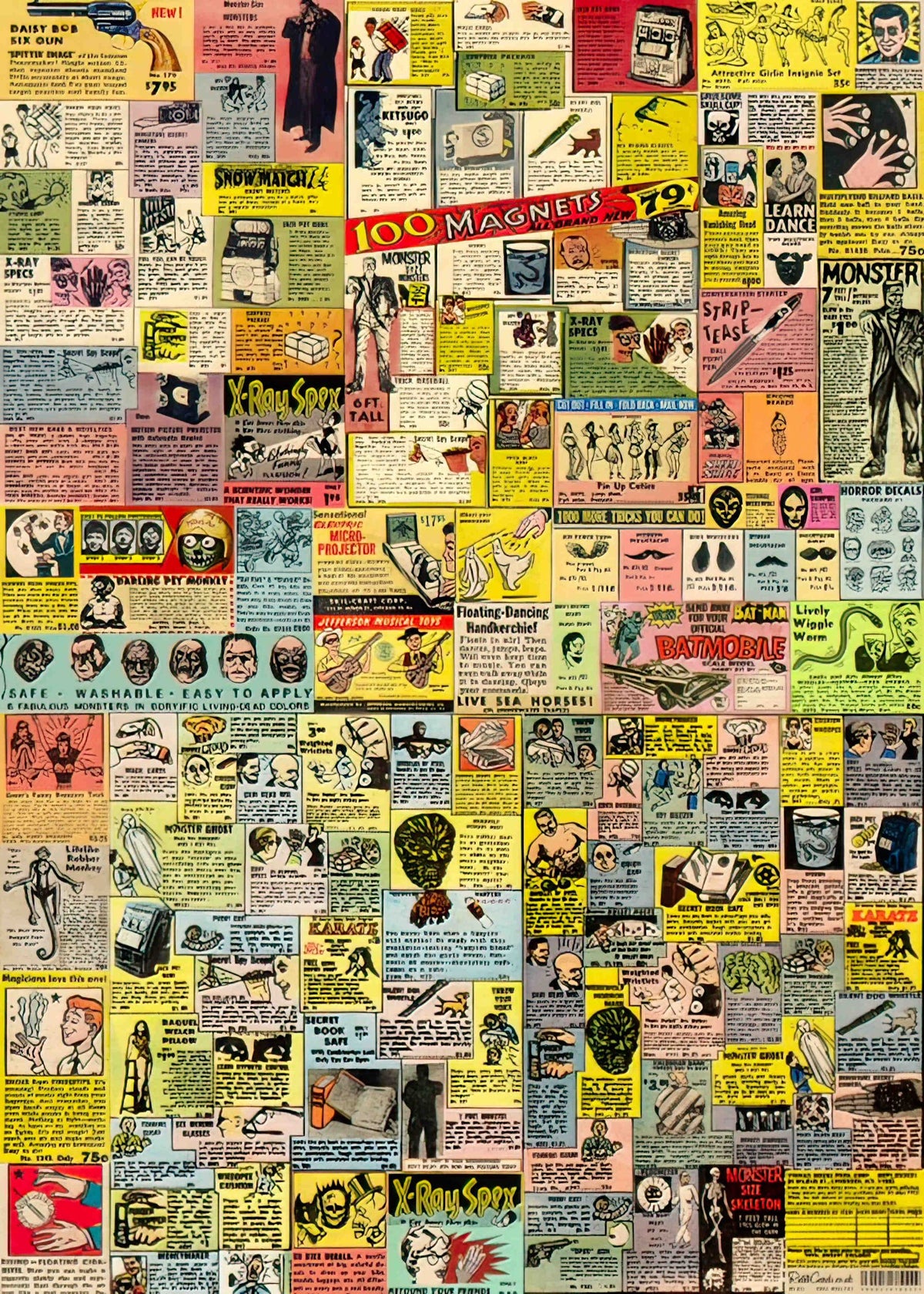 RW019 comic book novelty adverts gift wrap template 3 Advert A4 Photo Print