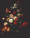 Rachel Ruysch flowers in a glass vase with fruit on a marble slab 170 Art A4 Photo Print
